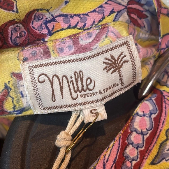 Mille Resort & Travel Midi Dress in Birds of Paradise Yellow Floral size small - Picture 5 of 13